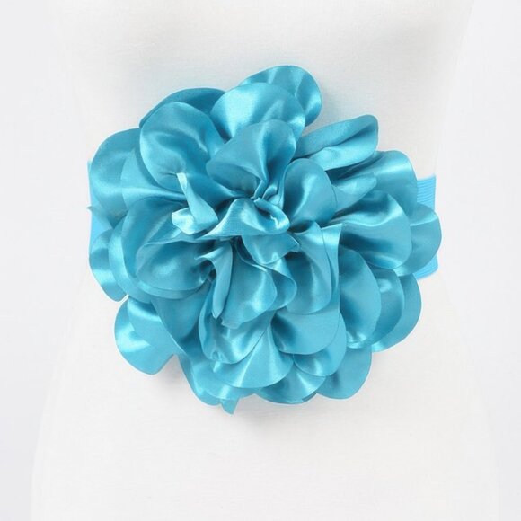 Satin Big Flower Elastic Belt - Picture 8 of 9